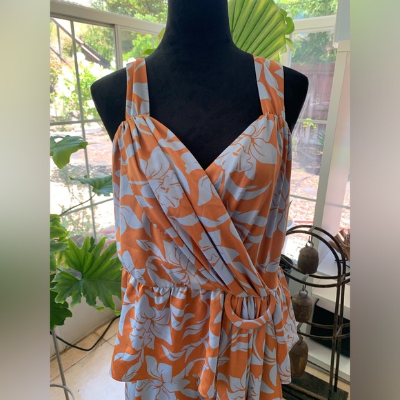 NINA PARKER Plus Size Sleeveless Peplum Top and Pant Set - Picture 6 of 7